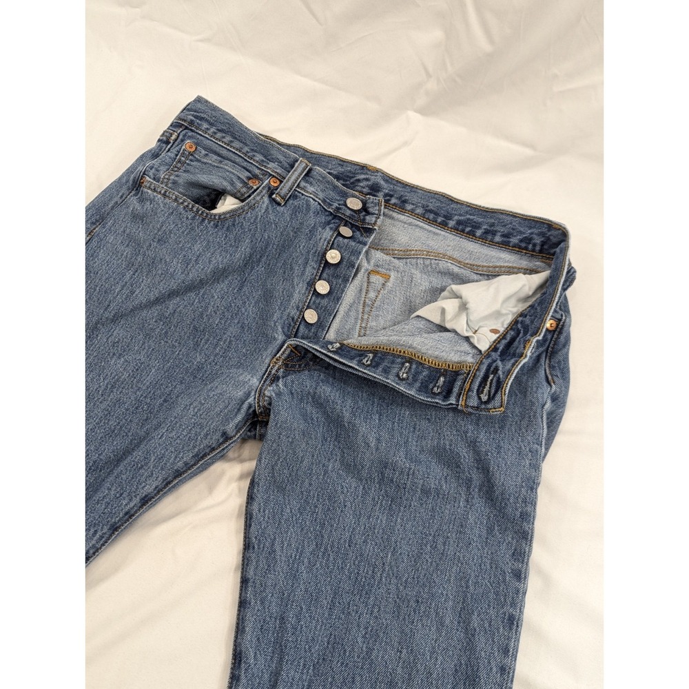 LEVIS 501 Jeans 32x32 (33x34 Tag) Straight Leg Blue Denim Button Fly Workwear